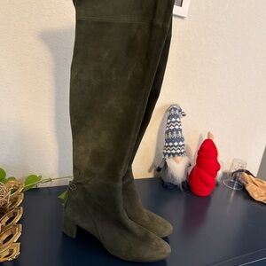 Tory Burch Olive Green Over-the-Knee Boots